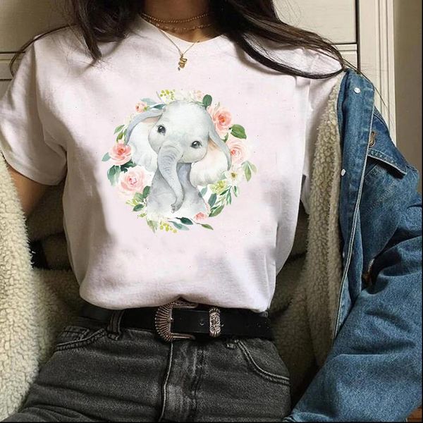 tees graphic short sleeve womens t shirt elephant flower animal print clothing 90s clothes female, White
tees graphic short sleeve womens t shirt elephant flower animal print clothing 90s clothes female, White