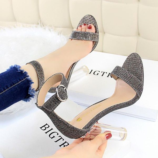 peep toe ankle strap women sandals super high transparent square heel shoes cover summer concise, Black
peep toe ankle strap women sandals super high transparent square heel shoes cover summer concise, Black