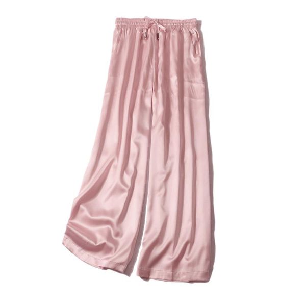women's pants & capris 92% natural silk solid color wide leg women spring summer loose casual pink trousers long for, Black;white
women's pants & capris 92% natural silk solid color wide leg women spring summer loose casual pink trousers long for, Black;white