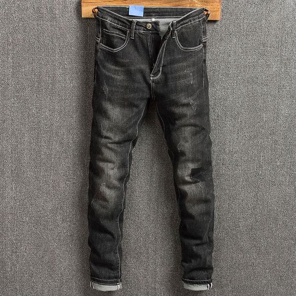 korean style fashion men jeans retro black elastic slim fit casual ripped for vintage designer denim pencil pants men's, Blue
korean style fashion men jeans retro black elastic slim fit casual ripped for vintage designer denim pencil pants men's, Blue