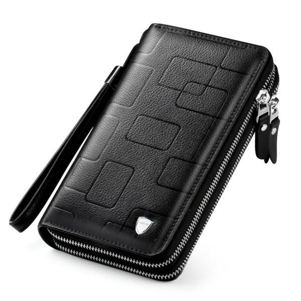 wallets wallet men 100% genuine leather multifunctional long double zipper men's luxury design business clutch cell phone bag, Red;black
wallets wallet men 100% genuine leather multifunctional long double zipper men's luxury design business clutch cell phone bag, Red;black