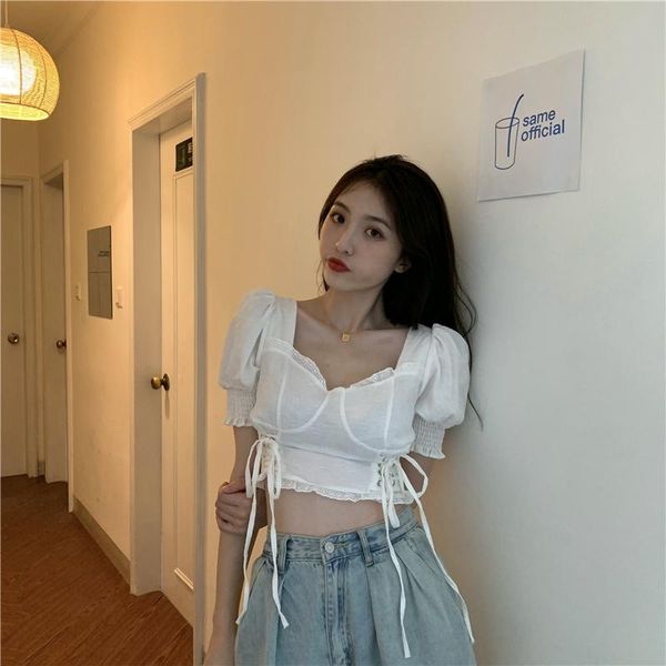 women's t-shirt t-shirts japanese kawaii ulzzang ins loose drawstring embroidery female korean harajuku clothes for women, White
women's t-shirt t-shirts japanese kawaii ulzzang ins loose drawstring embroidery female korean harajuku clothes for women, White