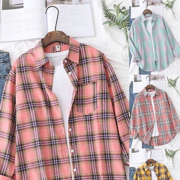 womens blouses women shirts simple design loose autumn winter long sleeve plaid shirt single breasted blouse outerwear, White
womens blouses women shirts simple design loose autumn winter long sleeve plaid shirt single breasted blouse outerwear, White