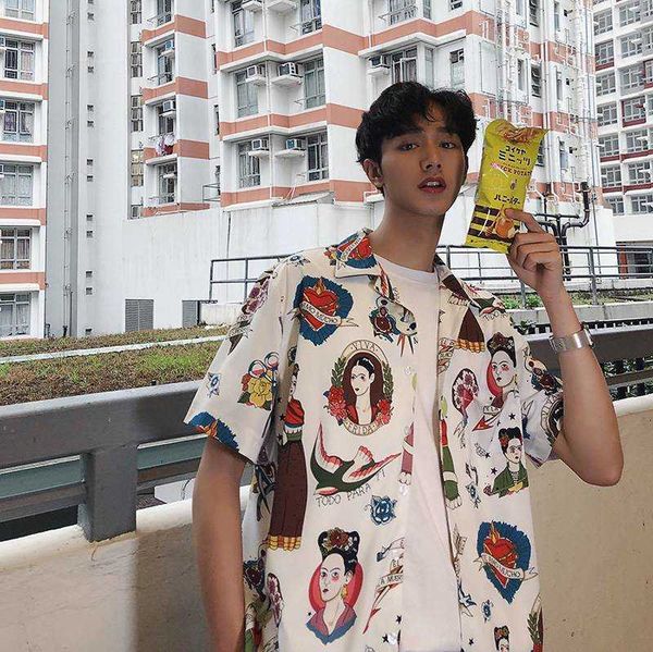 printed short sleeve shirt men street hawaii beach fashion shirts for loose casual beach shirt summer 210721, White;black
printed short sleeve shirt men street hawaii beach fashion shirts for loose casual beach shirt summer 210721, White;black