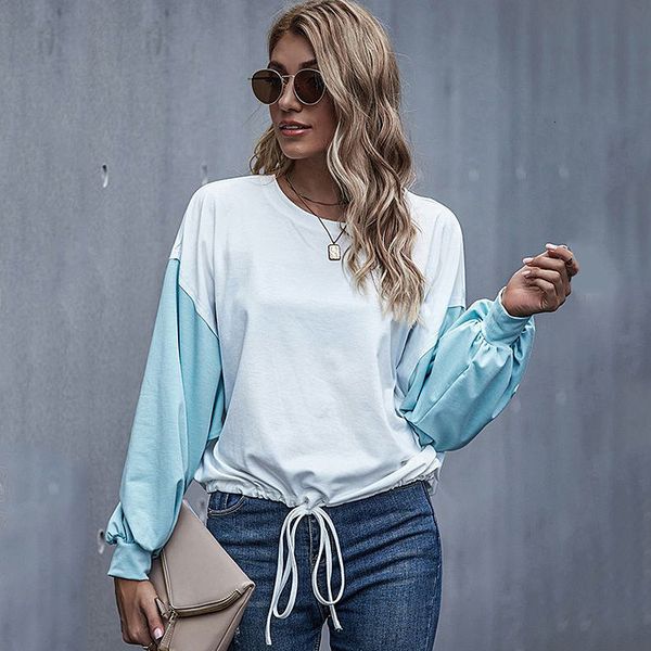 tees t-shirt 2021 autumn winter women's selling color matching drawstring long sleeve t-shirt, White
tees t-shirt 2021 autumn winter women's selling color matching drawstring long sleeve t-shirt, White