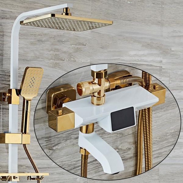 themostatic shower set quality brass gold digital bathroom system rainfall head bath sets
themostatic shower set quality brass gold digital bathroom system rainfall head bath sets