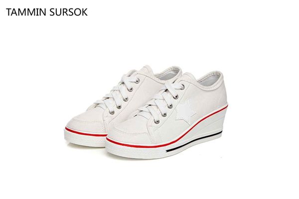 dress shoes s fashion wedge canvas women thick sole lace-up student casual plus size 35-43, Black
dress shoes s fashion wedge canvas women thick sole lace-up student casual plus size 35-43, Black
