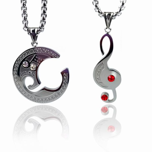 pendant necklaces fashion 2021 trend moon music constitute one jewelry sweet couple chain necklace stainless steel for gift, Silver
pendant necklaces fashion 2021 trend moon music constitute one jewelry sweet couple chain necklace stainless steel for gift, Silver