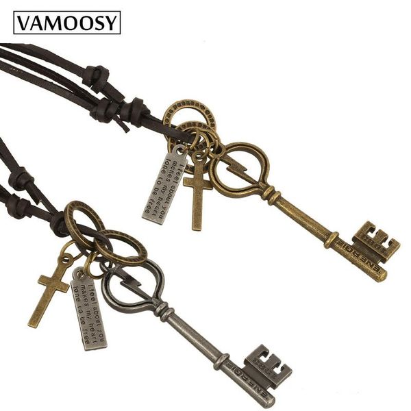 pendant necklaces 100% genuine leather men pendants punk vintage adjustable brown blakc rope chain male female jewelry mens jewellery, Silver
pendant necklaces 100% genuine leather men pendants punk vintage adjustable brown blakc rope chain male female jewelry mens jewellery, Silver