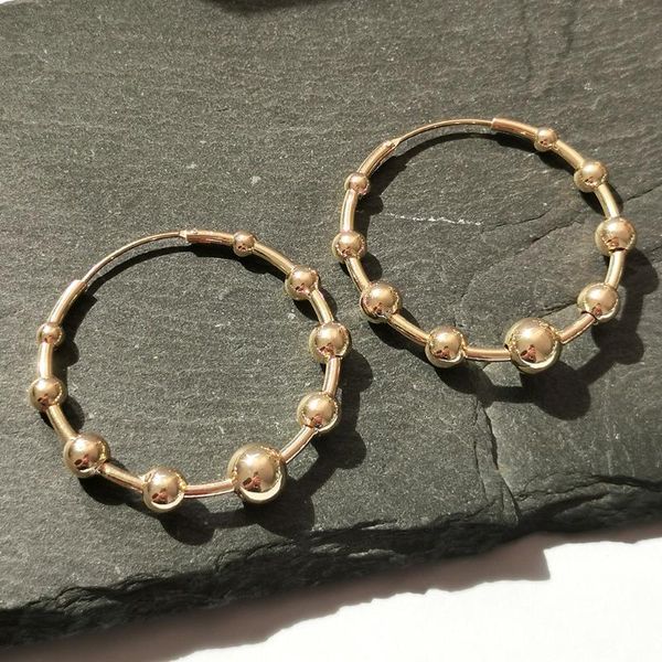 hoop & huggie 43mm fashion copper beads earrings uniques design jewelry metal beaded statement earring for women brincos 2022 ukmoc, Golden;silver
hoop & huggie 43mm fashion copper beads earrings uniques design jewelry metal beaded statement earring for women brincos 2022 ukmoc, Golden;silver
