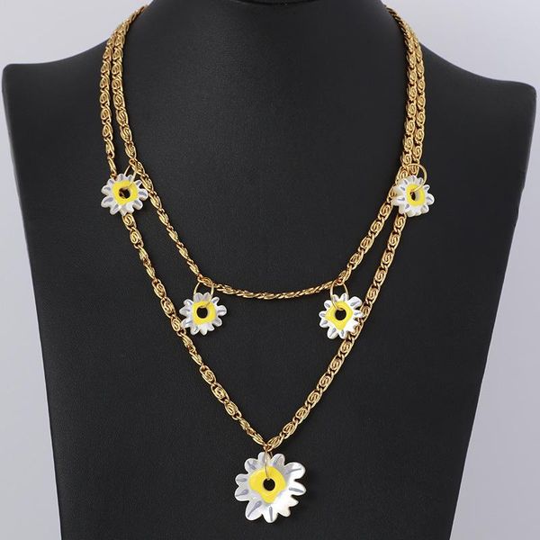 pendant necklaces small daisy white mother-of-pearl hand-painted flowers ladies necklace plant, Silver
pendant necklaces small daisy white mother-of-pearl hand-painted flowers ladies necklace plant, Silver
