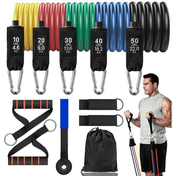 11pcs/150lbs fitness belt pull rope resistance band set home training exercise equipment extender gym bands
11pcs/150lbs fitness belt pull rope resistance band set home training exercise equipment extender gym bands