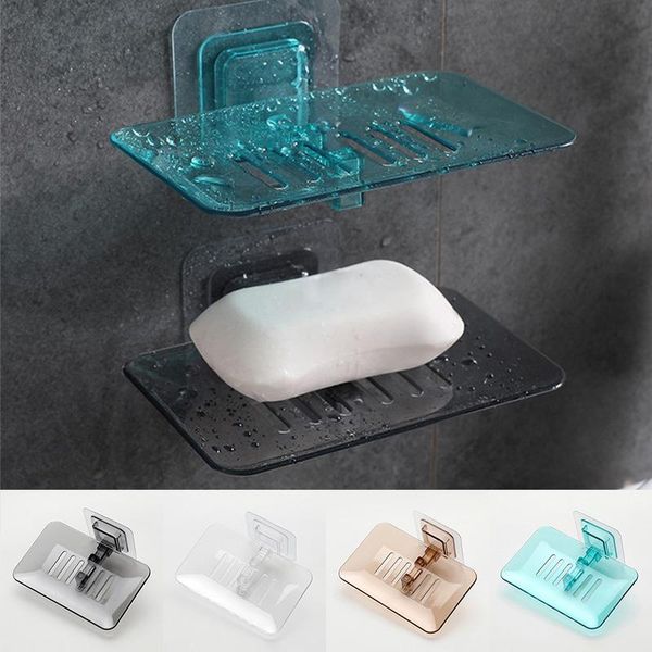 soap dishes 1pc wall-mounted shower box bathroom dish storage plate tray holder plasic case container organizer