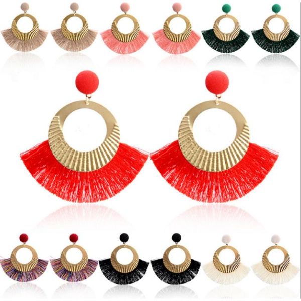 hoop & huggie boho tassel earrings dangle ear drop soriee for women, Golden;silver 
hoop & huggie boho tassel earrings dangle ear drop soriee for women, Golden;silver