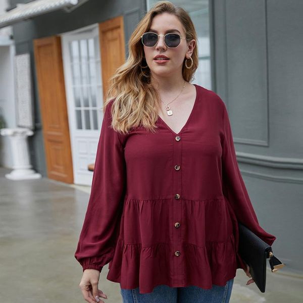 women's blouses & shirts large 2021 winter leisure v-neck single breasted fashion long sleeve temperament commuter top, White
women's blouses & shirts large 2021 winter leisure v-neck single breasted fashion long sleeve temperament commuter top, White