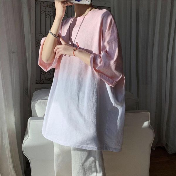 women's t-shirt tie dye women style korean design sense niche trend short-sleeved gradient color loose casual all-match top, White
women's t-shirt tie dye women style korean design sense niche trend short-sleeved gradient color loose casual all-match top, White