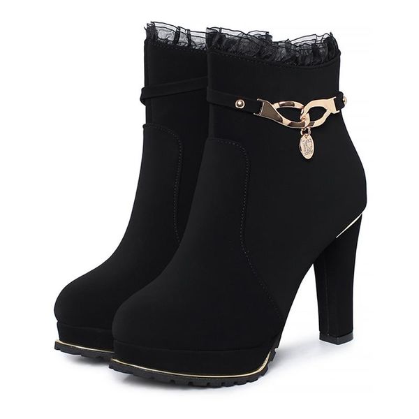 boots high heel platform women shoes black suede ankle heels winter metal chain thick botines mujer
boots high heel platform women shoes black suede ankle heels winter metal chain thick botines mujer