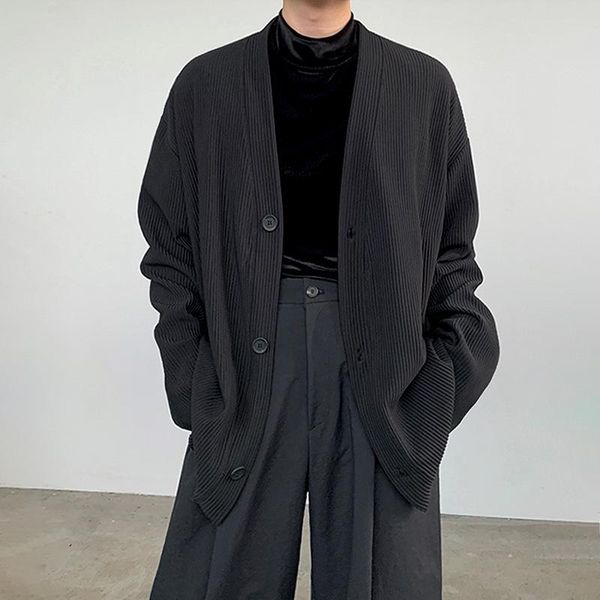 men's sweaters 2021 south korea pleated cardigan sweater trendy ins loose casual jacket spring korean all-match, White;black
men's sweaters 2021 south korea pleated cardigan sweater trendy ins loose casual jacket spring korean all-match, White;black