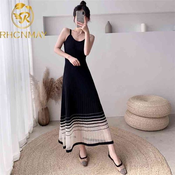 women spaghetti strap sleeveless knitted dress summer fashion ice silk party casual sling 210506, Black;gray
women spaghetti strap sleeveless knitted dress summer fashion ice silk party casual sling 210506, Black;gray