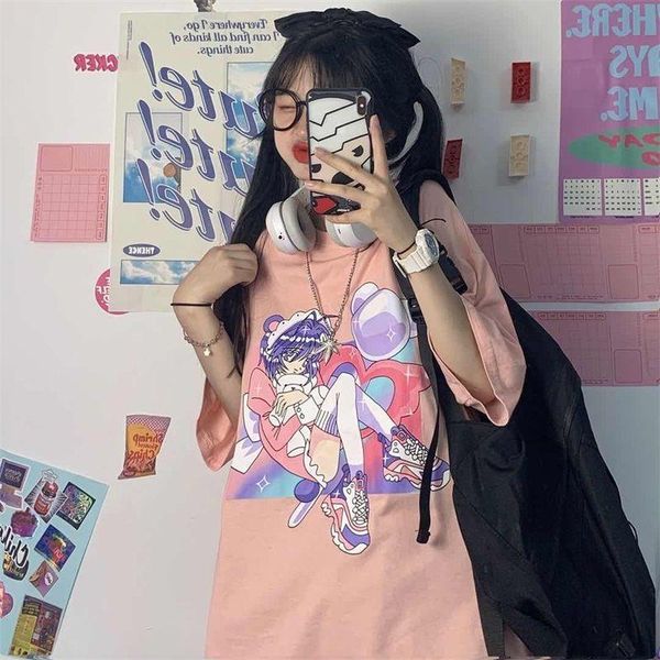 women's t-shirt summer harajuku style kawaii lovely pink japanese streetwear sailor moon clothes y2k e-girl grunge kpop, White
women's t-shirt summer harajuku style kawaii lovely pink japanese streetwear sailor moon clothes y2k e-girl grunge kpop, White