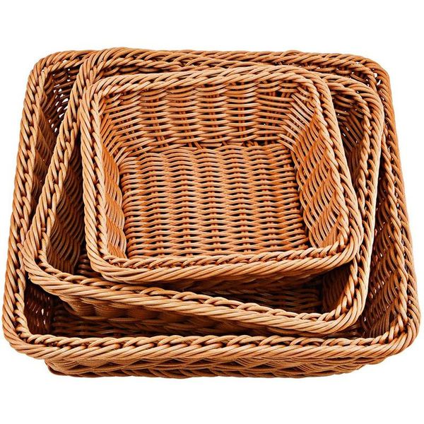 woven basket, 3 pcs poly-wicker bread storage baskets for fruit ,for shallow shop supermarket display
woven basket, 3 pcs poly-wicker bread storage baskets for fruit ,for shallow shop supermarket display