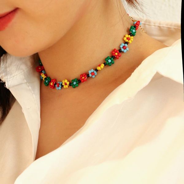 pendant necklaces amorcome 2021 beaded necklace choker daisy flower charm beads collares for women accessories boho summer beach jewelry, Silver
pendant necklaces amorcome 2021 beaded necklace choker daisy flower charm beads collares for women accessories boho summer beach jewelry, Silver