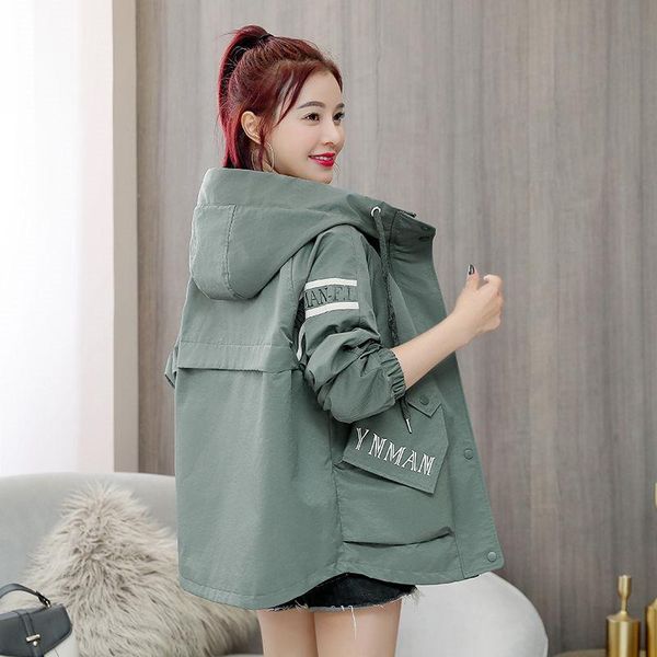 women's jackets 2021 autumn women jacket fashion long sleeve hooded windbreaker female zipper pocket casual coats outerwear p731, Black;brown
women's jackets 2021 autumn women jacket fashion long sleeve hooded windbreaker female zipper pocket casual coats outerwear p731, Black;brown
