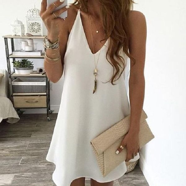 women summer plus size chiffion dress 2021 casual loose solid sleeveless beach party sling vestido white midi dresses, Black;gray
women summer plus size chiffion dress 2021 casual loose solid sleeveless beach party sling vestido white midi dresses, Black;gray