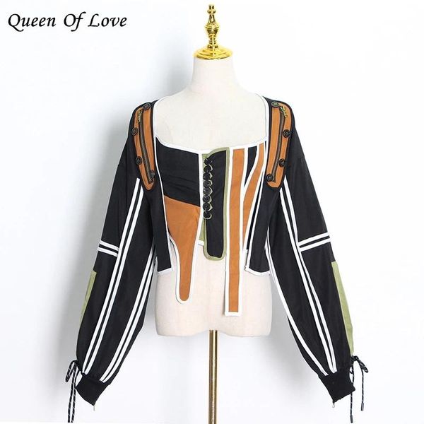 piece set women retro stitching contrast design coat and crop 2021 fashion elegant runway streewear short jacket women's jackets, Black;brown
piece set women retro stitching contrast design coat and crop 2021 fashion elegant runway streewear short jacket women's jackets, Black;brown