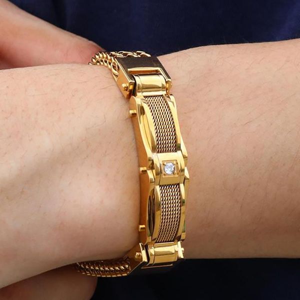link, chain 13mm men's biker bracelets punk mesh curb cz zircon bracelet with magnet clasp male jewelry men gold stainless steel bike b, Black
link, chain 13mm men's biker bracelets punk mesh curb cz zircon bracelet with magnet clasp male jewelry men gold stainless steel bike b, Black