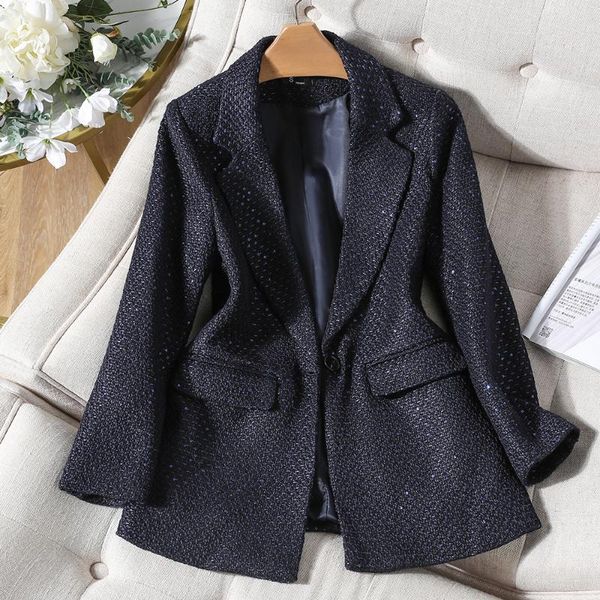 women's suits & blazers thick winter ladies long sleeve blazer female women single button navy formal jacket coat, White;black
women's suits & blazers thick winter ladies long sleeve blazer female women single button navy formal jacket coat, White;black