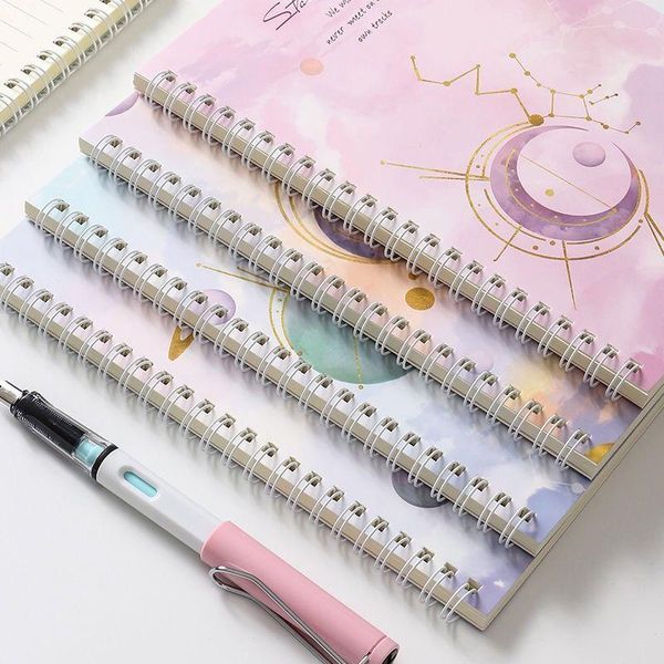 diaries a5 coil notebook cute korean version of small fresh student five gel pens 2021 planner notepads, Purple;pink
diaries a5 coil notebook cute korean version of small fresh student five gel pens 2021 planner notepads, Purple;pink