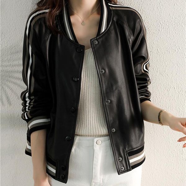 women's jackets 2021 haining leather casual baseball jacket sheepskin short temperament motorcycle women, Black;brown
women's jackets 2021 haining leather casual baseball jacket sheepskin short temperament motorcycle women, Black;brown
