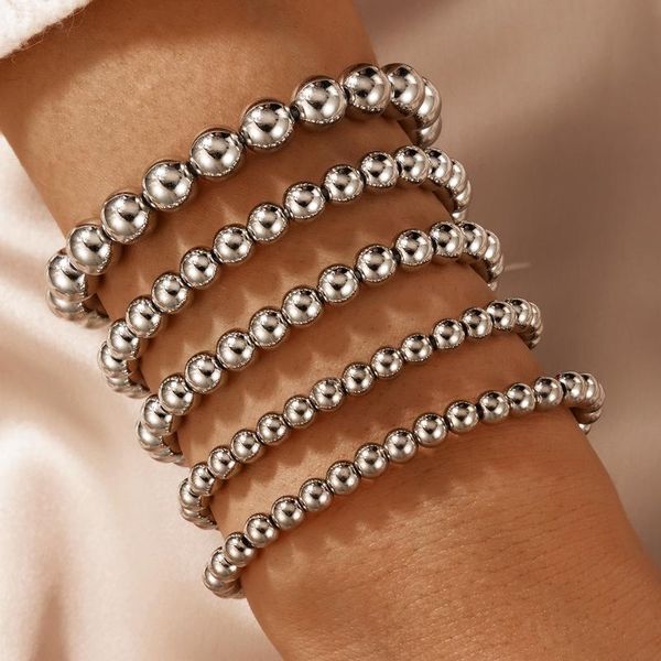 huangtang punk silver color beaded bracelet set for women men simple style alloy metal bangles charms jewelry 5pcs/sets 17335 beaded, strand, Black
huangtang punk silver color beaded bracelet set for women men simple style alloy metal bangles charms jewelry 5pcs/sets 17335 beaded, strand, Black