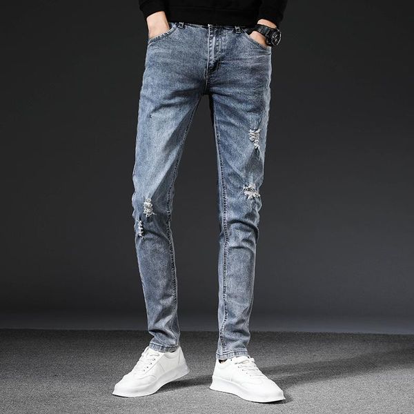 men's jeans man mens pants korean pantalon homme denim trousers men ripped fashion casual, Blue
men's jeans man mens pants korean pantalon homme denim trousers men ripped fashion casual, Blue