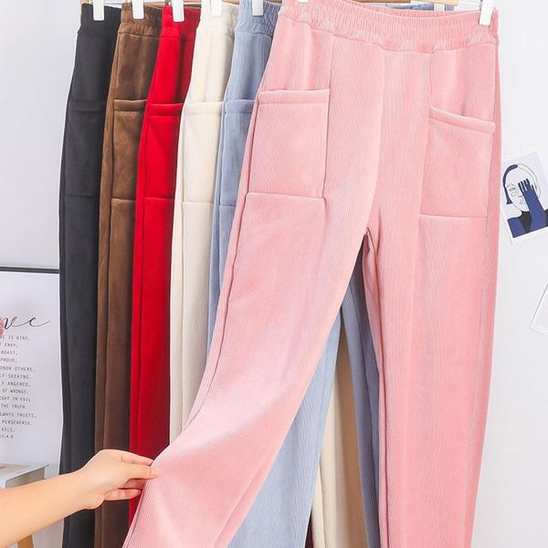 women's pants & capris warm for women clothing urban winter plus velvet thickened corduroy 2021 trend loose straight outer wear sweatpa, Black;white
women's pants & capris warm for women clothing urban winter plus velvet thickened corduroy 2021 trend loose straight outer wear sweatpa, Black;white