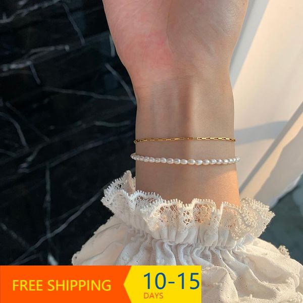gold-plated high-quality niche double-layer bracelet natural pearl temperament forest ins cold wind link, chain, Black
gold-plated high-quality niche double-layer bracelet natural pearl temperament forest ins cold wind link, chain, Black