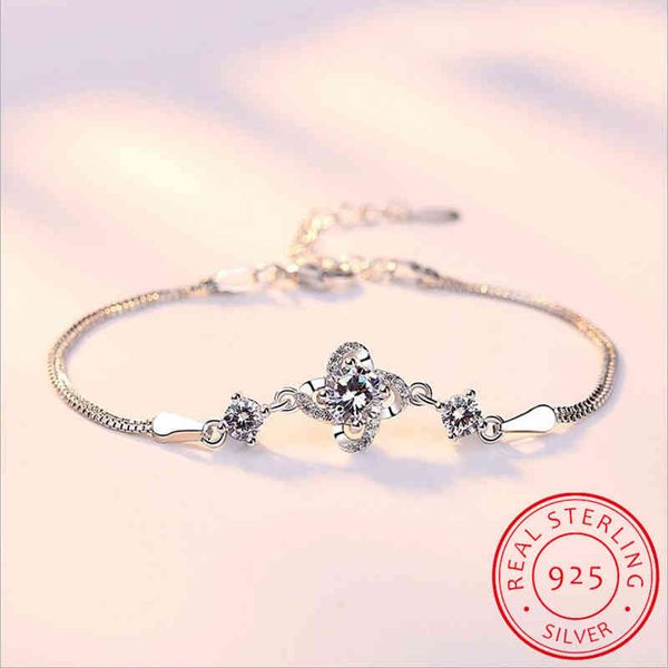 925 sterling silver twist flower zirconia bracelet for women gift crystal clover pulseira 925 jewelry s-b158, Golden;silver
925 sterling silver twist flower zirconia bracelet for women gift crystal clover pulseira 925 jewelry s-b158, Golden;silver
