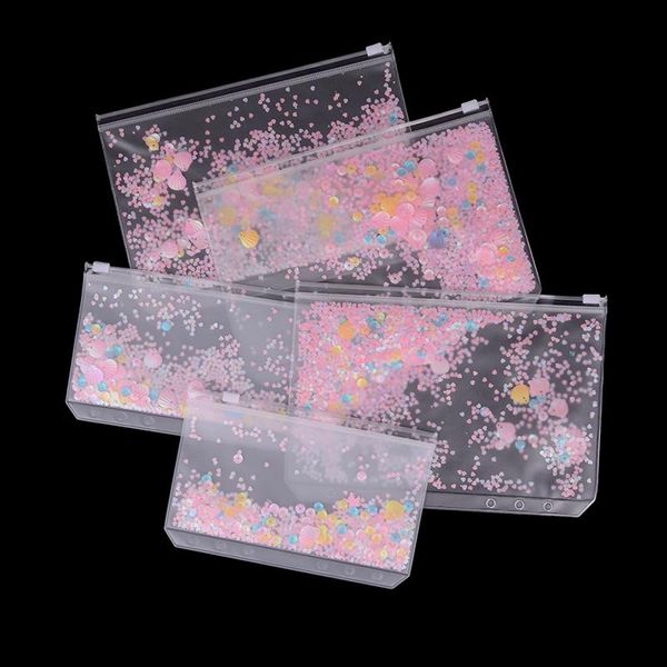1pc transparent pvc storage card holder with 6 hole zipper document bag for a5 a6 pouch diary planner accessories notepads, Purple;pink
1pc transparent pvc storage card holder with 6 hole zipper document bag for a5 a6 pouch diary planner accessories notepads, Purple;pink