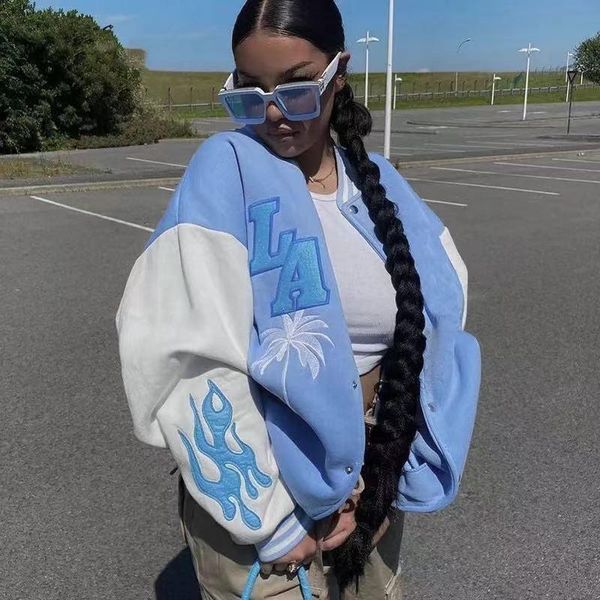 women's jackets 2021 blue loose embroidered fashion jacket retro brown autumn and winter oversized bomber baseball coat women, Black;brown
women's jackets 2021 blue loose embroidered fashion jacket retro brown autumn and winter oversized bomber baseball coat women, Black;brown
