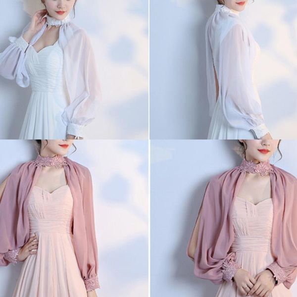 wraps & jackets women side split long sleeve wedding shawl cape halter neck chiffon shrug capelet open front lace bridal jacket bolero, White
wraps & jackets women side split long sleeve wedding shawl cape halter neck chiffon shrug capelet open front lace bridal jacket bolero, White