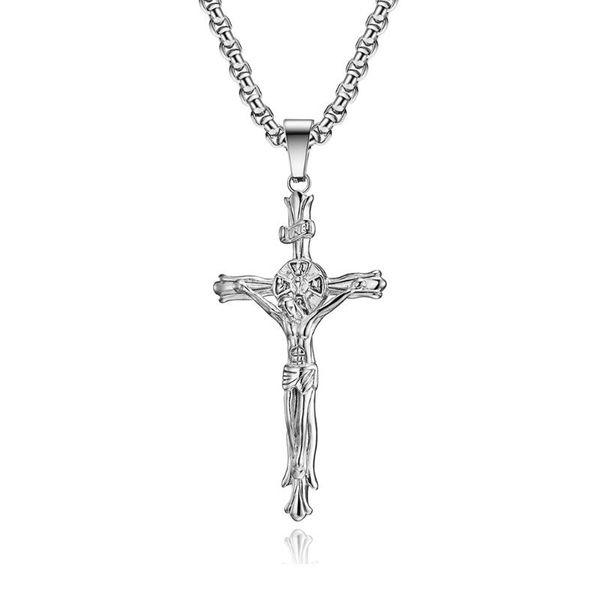 pendant necklaces inri jesus cross for men father stainless steel prayer religous jewelry 24inch chain, Silver
pendant necklaces inri jesus cross for men father stainless steel prayer religous jewelry 24inch chain, Silver