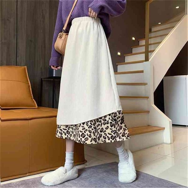 vintage corduroy leopard print splicing a-line skirt women plus size high-waisted korean harajuku black long saia 210421
vintage corduroy leopard print splicing a-line skirt women plus size high-waisted korean harajuku black long saia 210421