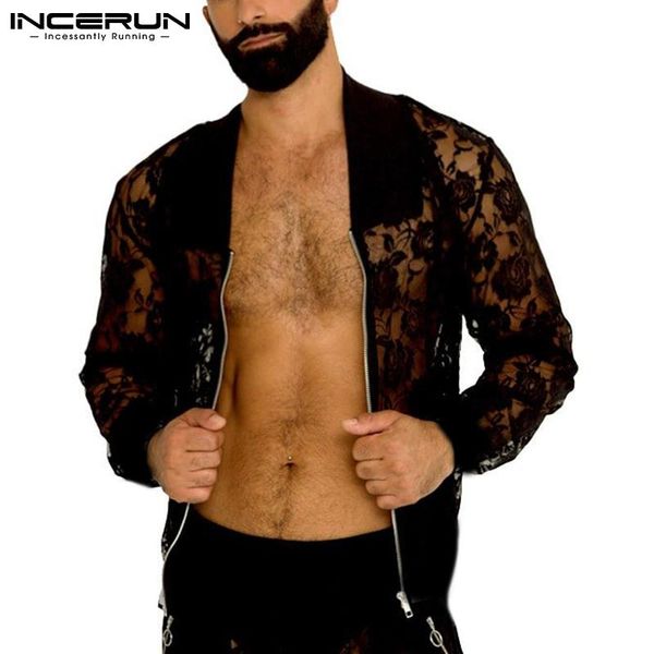 men's casual shirts 2021 men shirt mesh lace transparent zipper lapel long sleeve party nightclub fashion camisa masculina s-5xl inceru, White;black
men's casual shirts 2021 men shirt mesh lace transparent zipper lapel long sleeve party nightclub fashion camisa masculina s-5xl inceru, White;black