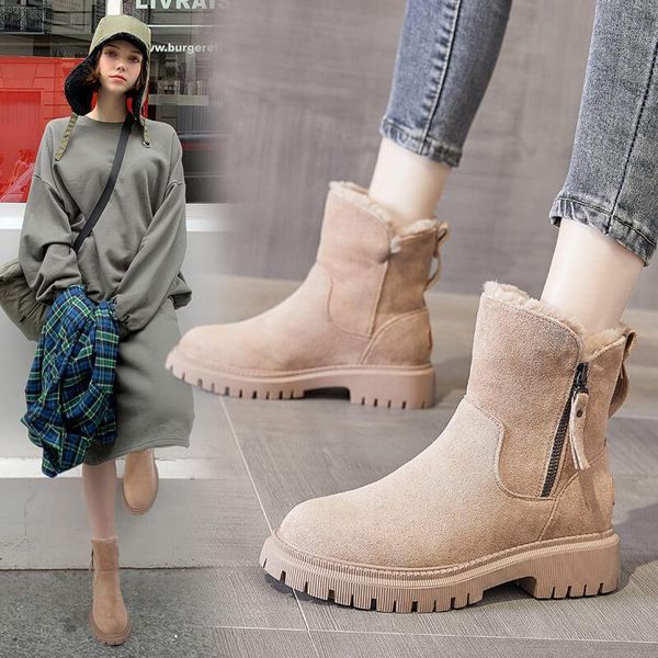 boots snow boots, women's shoes, fur and integration winter leather cotton shoes thickened plush, warm waterproof, Black 
boots snow boots, women's shoes, fur and integration winter leather cotton shoes thickened plush, warm waterproof, Black