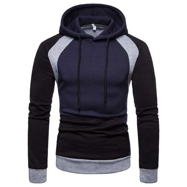 men's hoodies 2021 spring and autumn color matching pullover sweater large thiened hooded casual coat european size top, Black
men's hoodies 2021 spring and autumn color matching pullover sweater large thiened hooded casual coat european size top, Black