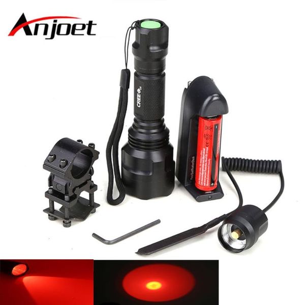 anjoet hunting led red light lighting tactical lantern c8 + remote pressure switch+ gun mount 18650 battery charger flashlights t torches
anjoet hunting led red light lighting tactical lantern c8 + remote pressure switch+ gun mount 18650 battery charger flashlights t torches