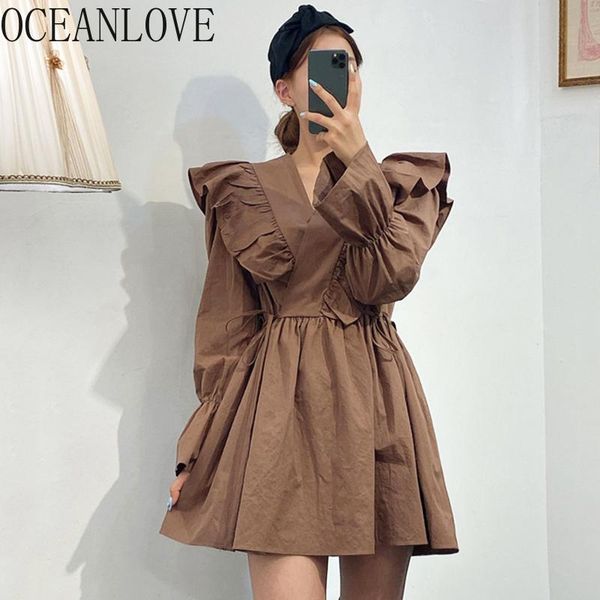 casual dresses oceanlove solid a-line chic vestidos korean spring 2021 high waist elegant women dress ruffles fashion ladies ins 14375, Black;gray
casual dresses oceanlove solid a-line chic vestidos korean spring 2021 high waist elegant women dress ruffles fashion ladies ins 14375, Black;gray