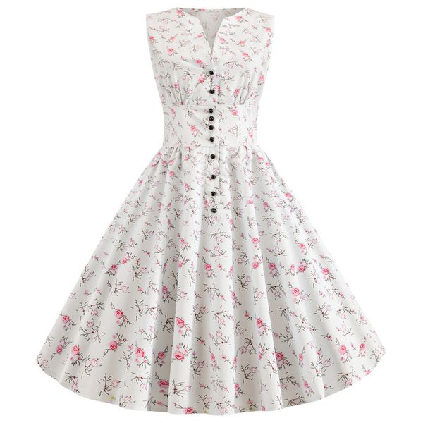 factoryo6yf single v-neck sleeveless summer breasted casual print 2019 dress, White;black
factoryo6yf single v-neck sleeveless summer breasted casual print 2019 dress, White;black