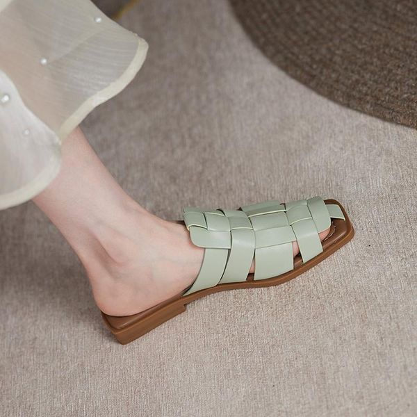 slippers leather women shoes casual summer slides comfortable versatile thick heel leisure sandals handmade size 34-40, Black
slippers leather women shoes casual summer slides comfortable versatile thick heel leisure sandals handmade size 34-40, Black